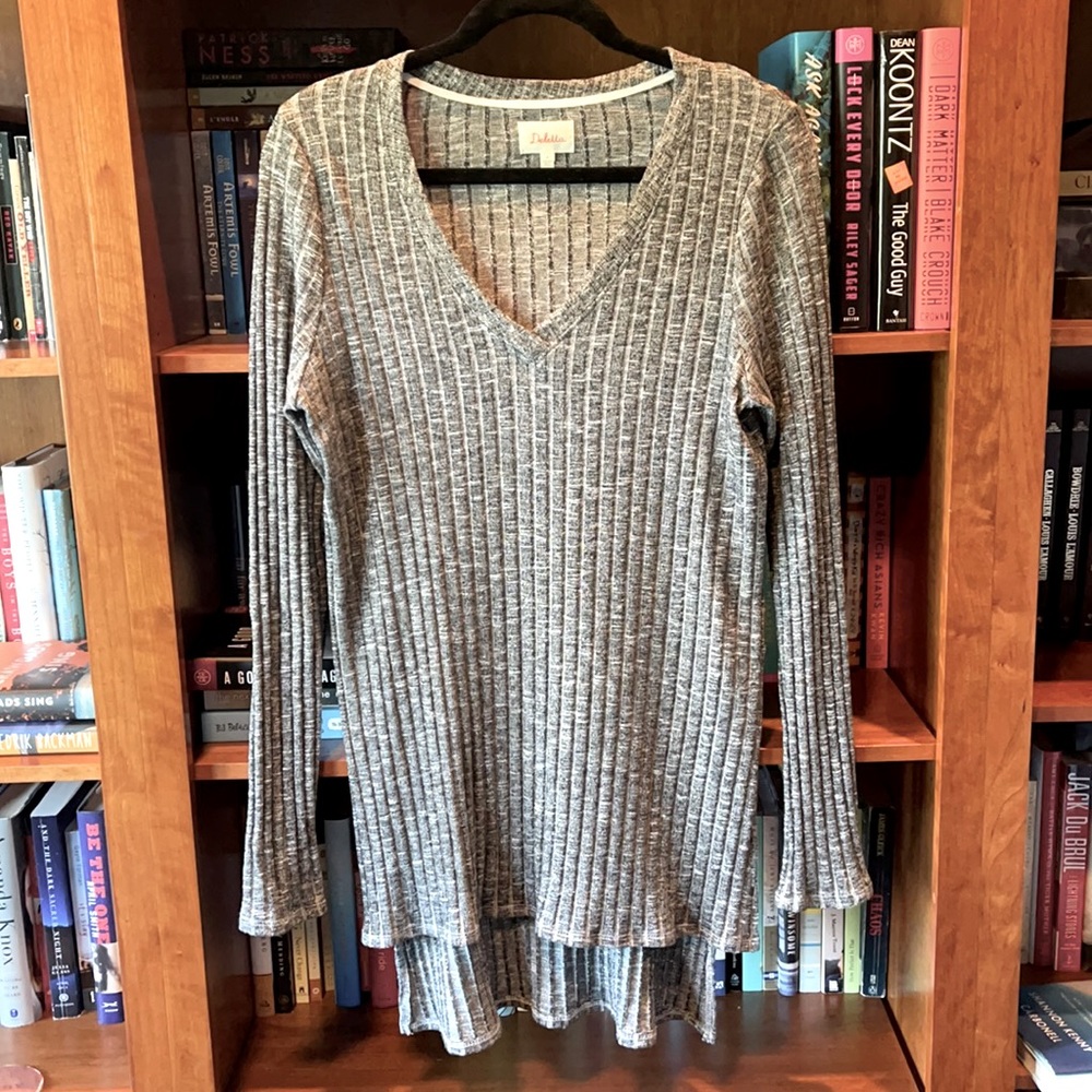 Gray tunic sweater